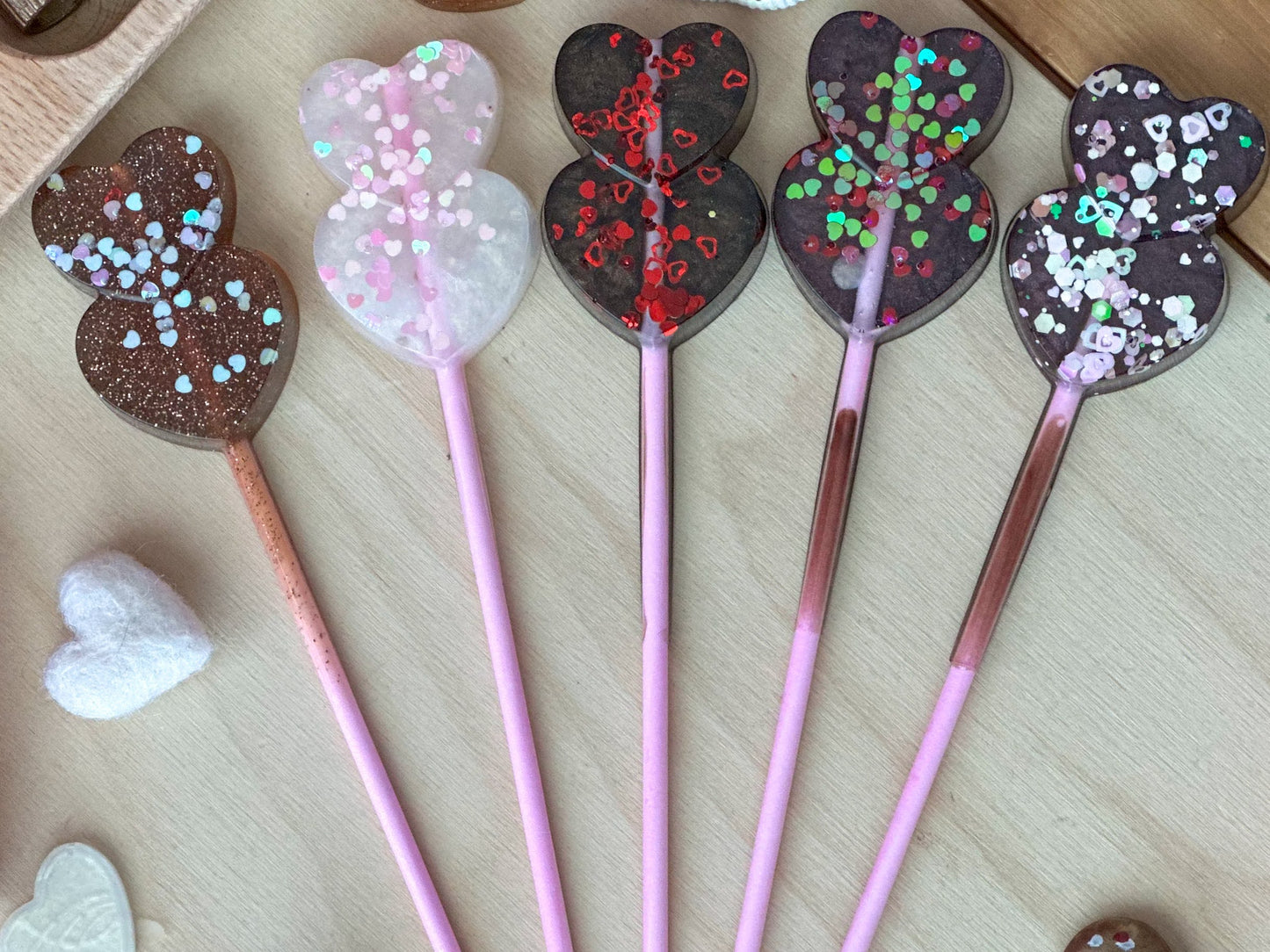 Chocolate Heart Lollipop – Resin Play Piece (Assorted)