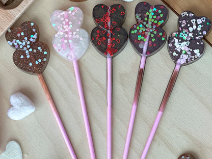 Chocolate Heart Lollipop – Resin Play Piece (Assorted)